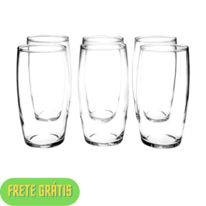 PM - Jogo de Copos de Vidro 300ml 6 Peças Nadir - 142260600