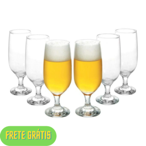 OFERTA 23/12/24 - Conjunto de Taças de Vidro para Cerveja 6 Peças - 300ml Nadir Floripa 7732 - PM 142225300