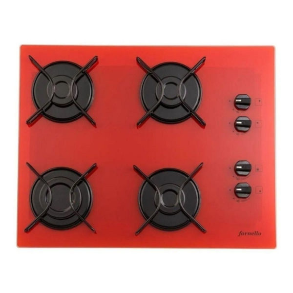 AME - Fogão Cooktop A Gás Fornello 4 Bocas Vermelho Bivolt - 2026856966