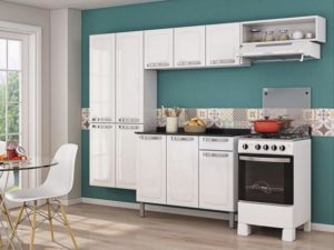 PM - Cozinha Compacta Itatiaia Rose 7 Portas Aço e - Balcão com Tampo 3 Portas 1 Gaveta - 229021100