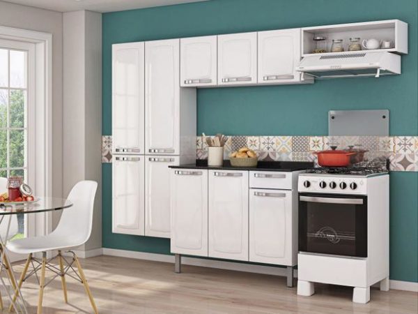 PM - Cozinha Compacta Itatiaia Rose 7 Portas Aço e - Balcão com Tampo 3 Portas 1 Gaveta - 229021100