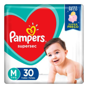AME - Fraldas Pampers Supersec M 30 Unidades - 54263946