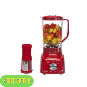 OFERTA 04/12/24 Liquidificador Mondial Turbo L-900 FR Copo - Vermelho Com Filtro 05 Velocidades 900W - PM 021722800
