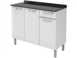 OFERTA 02/01/25 Balcão com Tampo Itatiaia 3 Portas 1 Gaveta - Aço Rose - PM 073827901