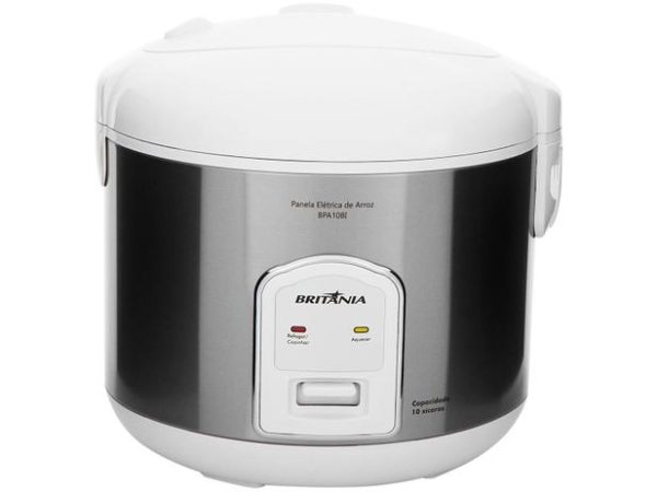 PM - Panela de Arroz Elétrica Britânia Tamanho Família - BPA10BI 700W 10 Xícaras Branca - 218503700