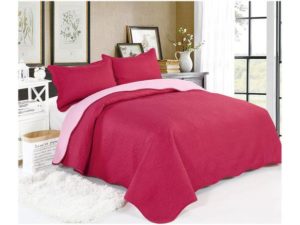 PM - Colcha Casal Sultan Microfibra Livia Hibisco - Vermelho 3 Peças - 228628000
