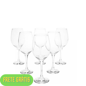 OFERTA 22/11/24 Jogo de Taças para Vinho Vidro 385ml 6 Peças - Nadir Barone -  PM 142245300