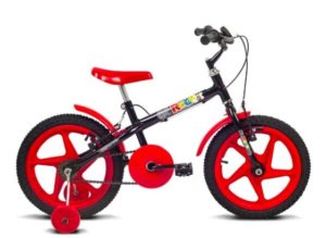 PT - Bicicleta Infantil Aro 16 Verden Rock - Preta e Vermelha - 4996372