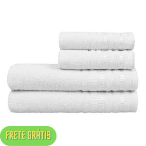 OFERTA 27/08/24 Jogo de Toalhas de Banho Atlântica Delicata - Garden Branco 4 Peças - PM 220559200