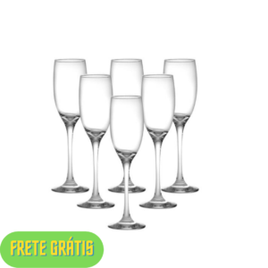 OFERTA 02/12/24 Jogo de Taças para Espumante de Cristal 220ml - 6 Peças Haus Sense Bohemia - PM 231205700