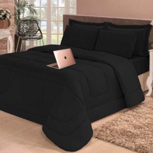 PM - Jogo de Cama Casal 6 Peças com Edredom e Lençol Casa Dona - geh537hcje