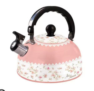 PM - Chaleira cor de rosa pétalas. Chaleira com apito - ART house - eb49h0bbke