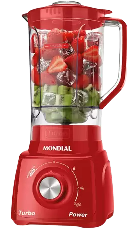 PM - Liquidificador Mondial L-99-FR Vermelho - com Filtro 3 Velocidades 550W - 223041500