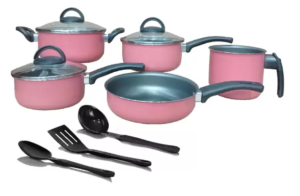PM - Conjunto de Panelas Elegan Rosa 08 peças Teflon - Marpal - kf12jdakg3