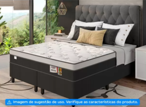 PM - Cama Box Queen Size (Box + Colchão) - Plumatex Molas Ensacadas Alfa - 229688200