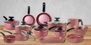 PM - conjunto 13 peças panelas frigideiras assadeiras teflon antiaderente - de921k4870