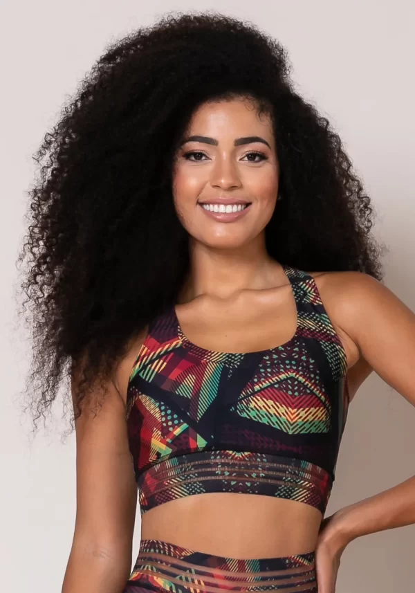 Oferta 10/08/24 TOP SEM BOJO PRINTED DE ALÇA FINA E ELÁSTICO AFRICA - DLK FT3844
