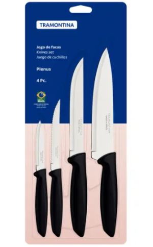 OFERTA 06/01/25 Jogo de Facas Tramontina Plenus - 4 Peças - PM 235026000
