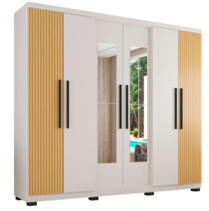 OFERTA 20/11/24 Guarda-roupa Casal com Espelho 6 Portas 4 Gavetas Araplac Braga - PM237759800