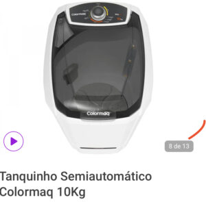 OFERTA 27/12/24 Tanquinho Semiautomático Colormaq 10Kg  -PM 224108300