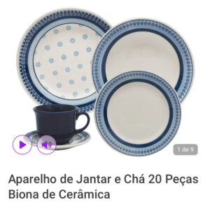 OFERTA 27/11/24 Aparelho de Jantar e Chá 20 Peças Biona de Cerâmica - PM 143282300