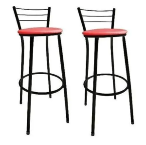 OFERTA 19/11/24 Kit 2 Banquetas Preta Alta Para Balcão Gourmet Bar - Moveraço - PM dd39j23g04