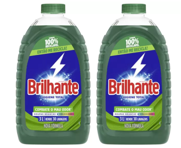 OFERTA 20/11/24 Kit Sabão Líquido Brilhante Higiene Total 3L Cada - 2 Unidades - 239009200