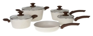 OFERTA 30/11/24 Jogo de Panelas Brinox Revestimento Cerâmico de Alumínio Vanilla 5 Peças Optima - PM144134600