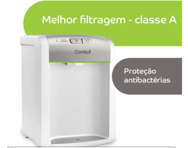 OFERTA 21/11/24 Purificador de Água Consul de Mesa e de Parede - Eletrônico Prata CPB34AS - PM 010351000