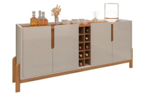 OFERTA 19/11/24 Aparador Buffet Sala Lizz 190cm com Pés de Madeira Maciça - Casa D - PM dbfk53af79