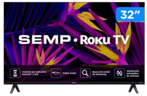 OFERTA 18/11/24 Smart TV 32" HD LED Semp 32R6610 Wi-Fi 3 HDMI 1 USB - PM238305000