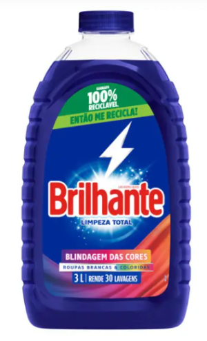 OFERTA 04/01/25 Sabão Líquido Lava Roupas Brilhante Limpeza Total - 3L - PM 221149300