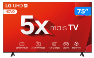 OFERTA 17/11/24 Smart TV 75" 4K LG Ultra HD 75UT8050 com Processador a5 Ger7 AI - PM 238618100