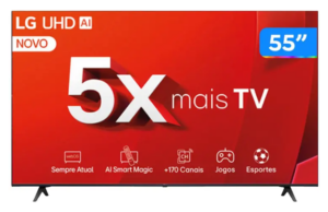 OFERTA 30/11/24 Smart TV 55" 4K LG Ultra HD 55UT8050 com Processador a5 - PM 238617800