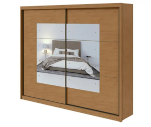 OFERTA 02/12/24 Guarda-roupa Casal com Espelho 2 Portas de Correr 6 Gavetas Caemmun Toronto - PM 238104000