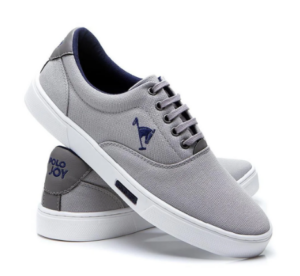 OFERTA 12/12/24 Tênis Sapatênis Masculino Polo Joy Casual Em Lona - Cinza Claro - NTS FSO-0021-375-35