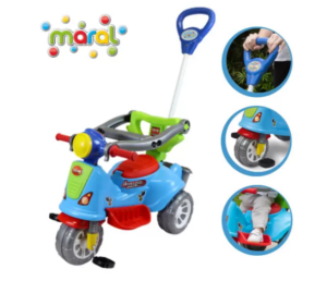 OFERTA 11/12/24 Triciclo Infantil Avespa Colorido ProteÇÃo Lateral E Haste  - PM ge331e0a63