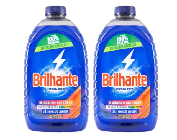 OFERTA 04/01/25 Kit Sabão Líquido Brilhante Limpeza Total - 3L Cada 2 Unidades - PM 239009100